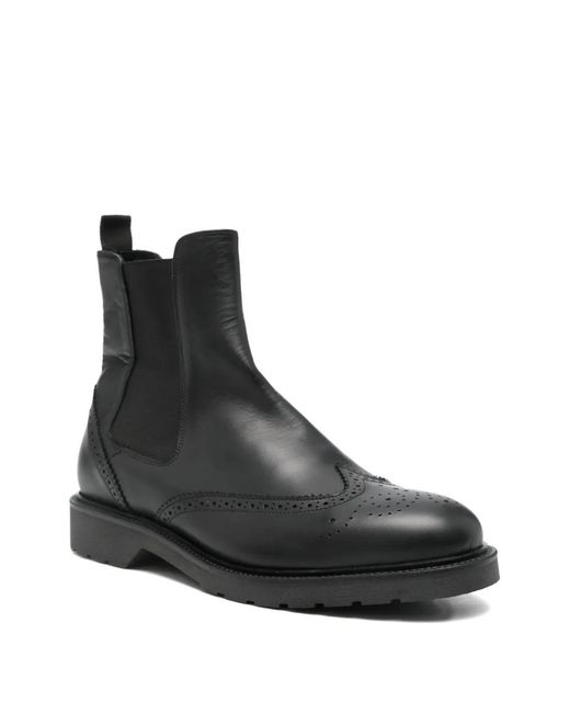 VELA SHOP Black Round-Toe Boots for men
