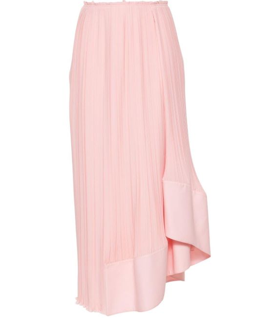Falda asimétrica con pliegues Lanvin de color Pink