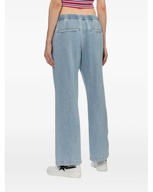 AAPE BY A BATHING AP Blue Heart Logo Embroidered Jeans