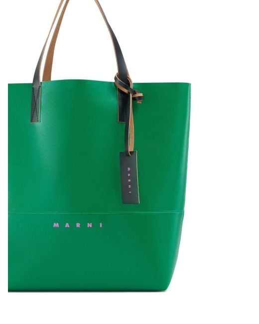 Marni Green Tribeca Logo-print Faux-leather Tote Bag for men