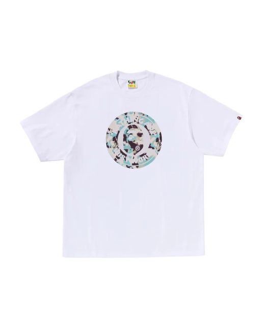 A Bathing Ape White Logo-Graphic T-Shirt for men