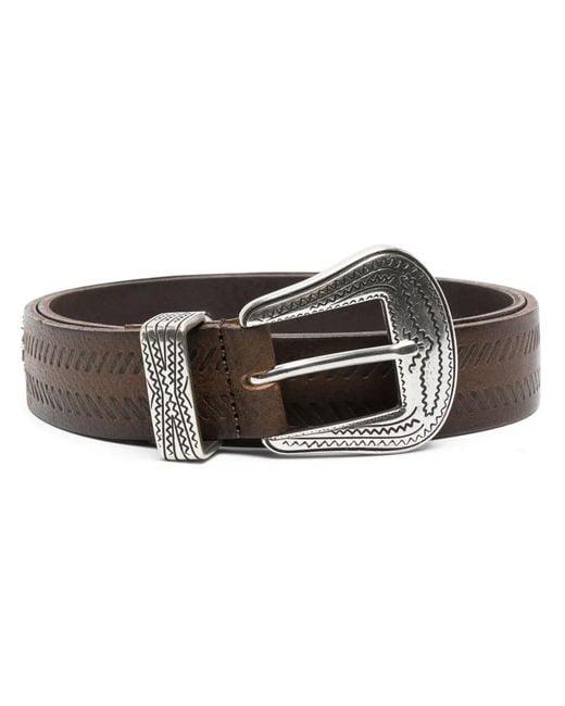 Fortela Brown Los Angeles Studded Leather Belt