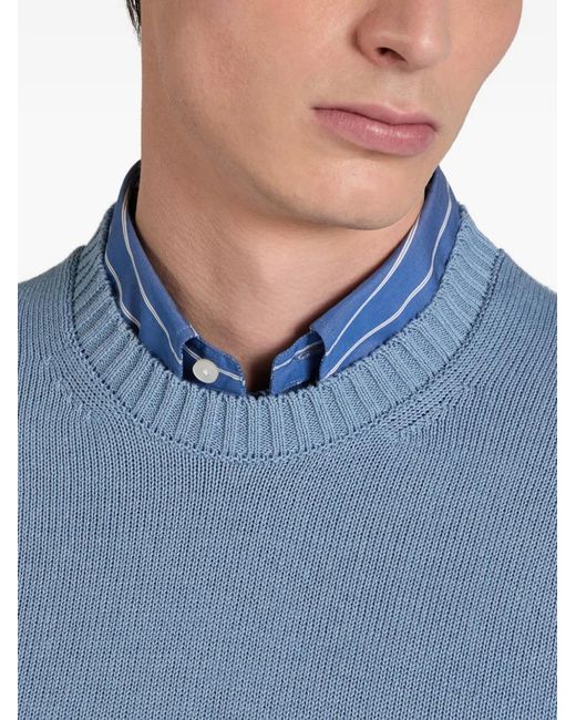 Zanone Blue Crew-Neck Sweater for men