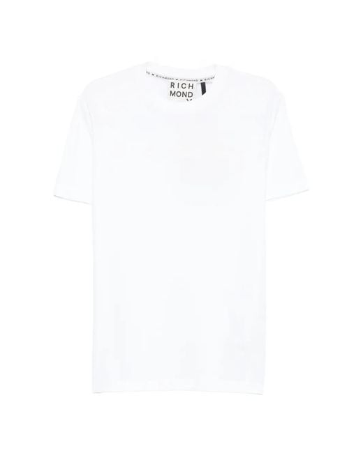 John Richmond White Round-Neck Short-Sleeve T-Shirt for men