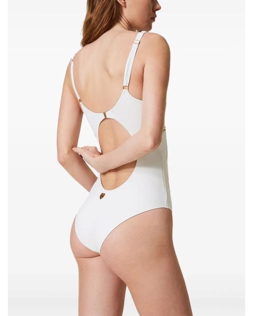 Twinset White Maillot De Bain Brodé