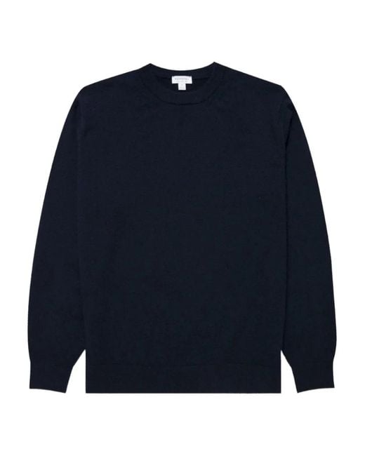 Sunspel Blue Crew-Neck Sweater for men