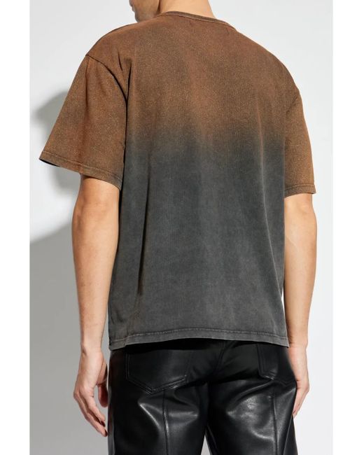 M I S B H V Gray Sunrise Washed Signature T-Shirt for men