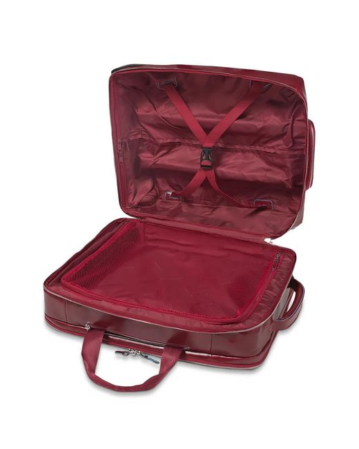 Piquadro Red Leather Cabin Luggage