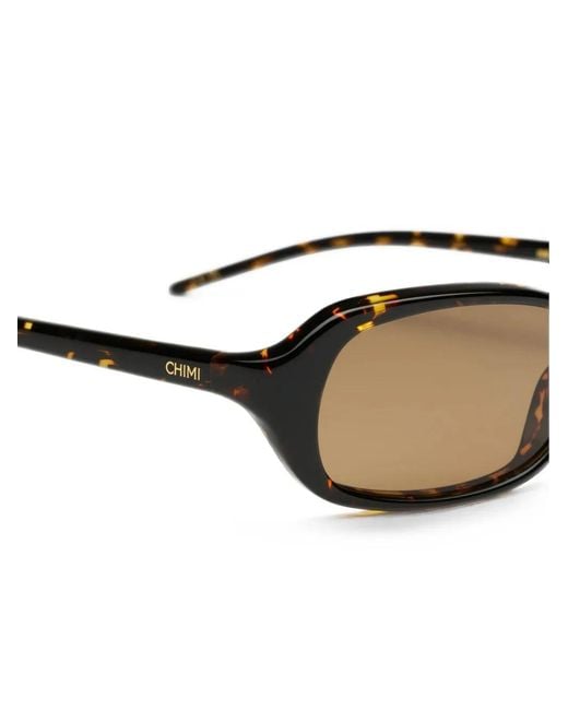 Chimi Brown Code Tortoiseshell-Effect Oval-Frame Sunglasses