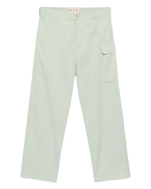 Marni Blue Confetti Cotton Trousers for men