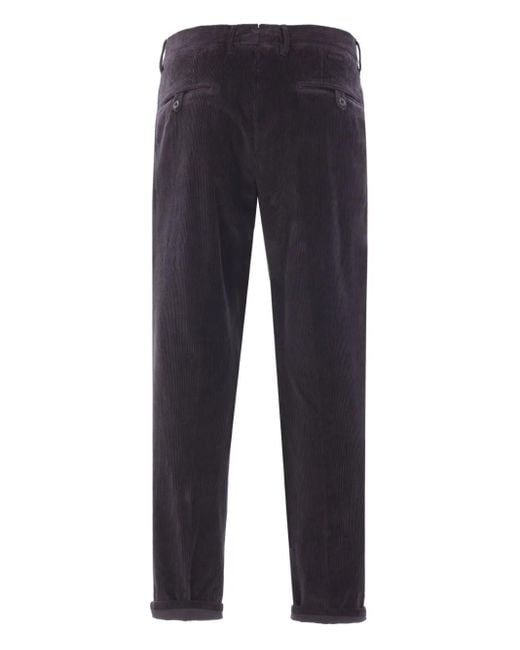 Incotex Blue Straight-Leg Corduroy Trousers for men