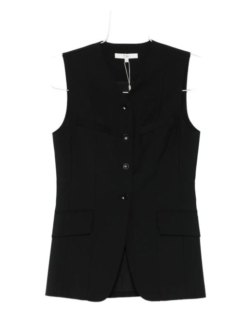 Tibi Black V-Neck Waistcoat