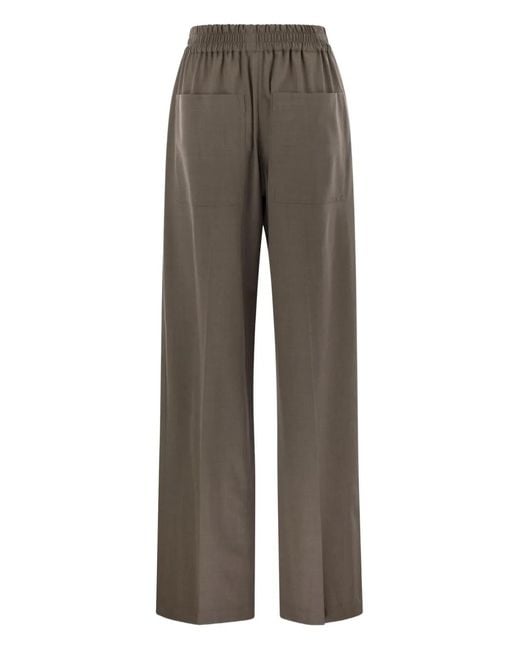 Brunello Cucinelli Gray Elasticated Trousers