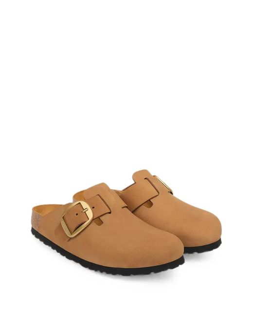 Birkenstock Brown Big-Buckle Leather Sandals