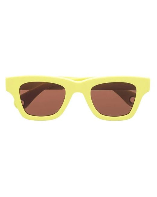 Jacquemus Yellow Square-Frame Tinted Sunglasses
