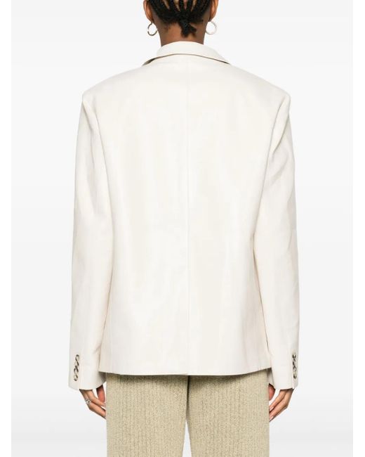 Nanushka Natural Single-Breasted Blazer