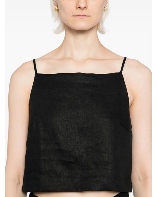 Reformation Black Kerri Oberteil Aus Leinen