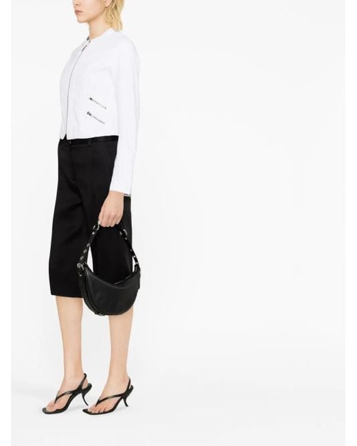 Isabel Marant White Leys Band-Collar Denim Jacket