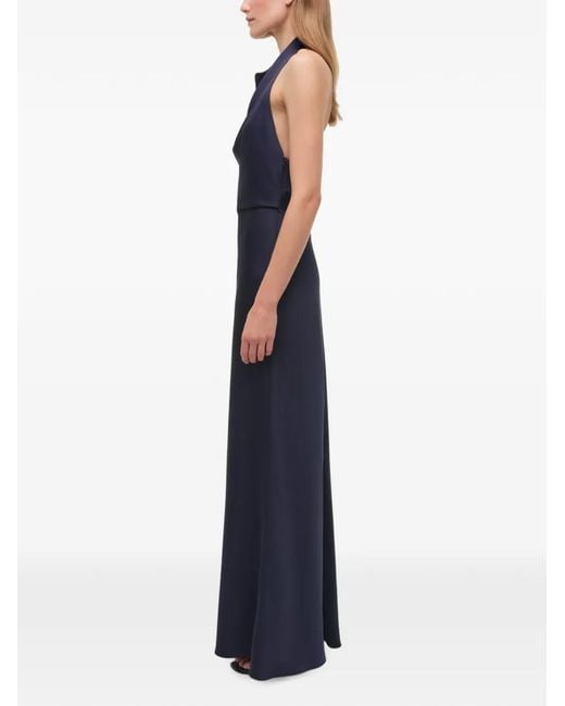 Jonathan Simkhai Blue Reannon Draped Gown