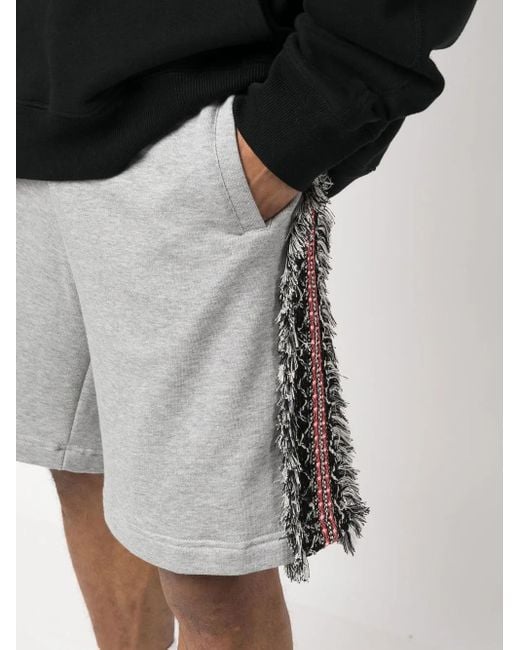 RITOS Gray Contrast-Trim Track Shorts for men