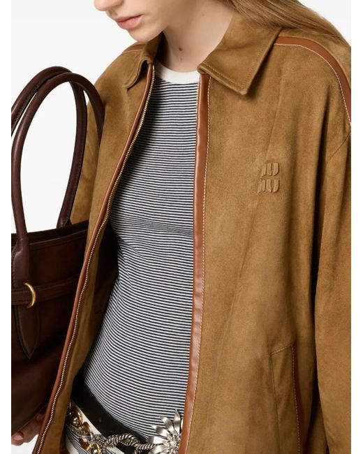 Miu Miu Brown Suede Blouson Jacket