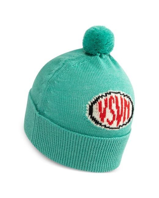 Visvim Green Intarsia-Logo Beanie for men