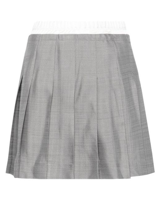 Sandro Gray Tailored Pleated Miniskirt