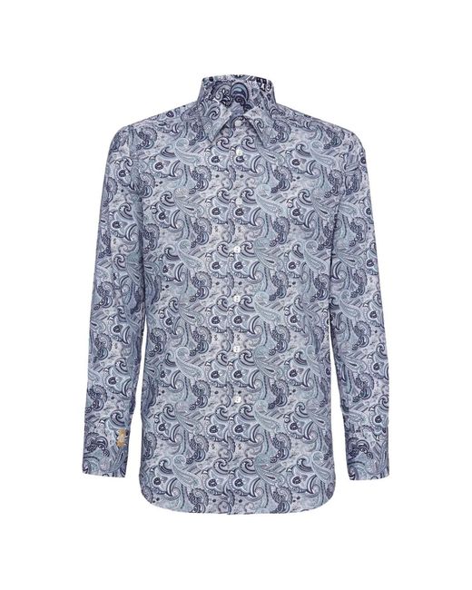 Billionaire Blue Chemise Cut/Milano Original À Motif Cachemire for men