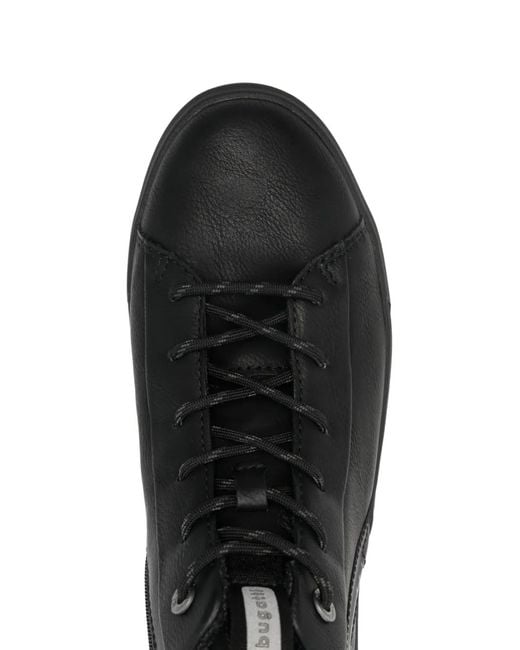 Bugatti Black Lace-Up Zip Booties for men