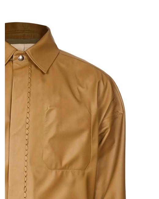 Ferragamo Brown Chain Leather Jacket for men