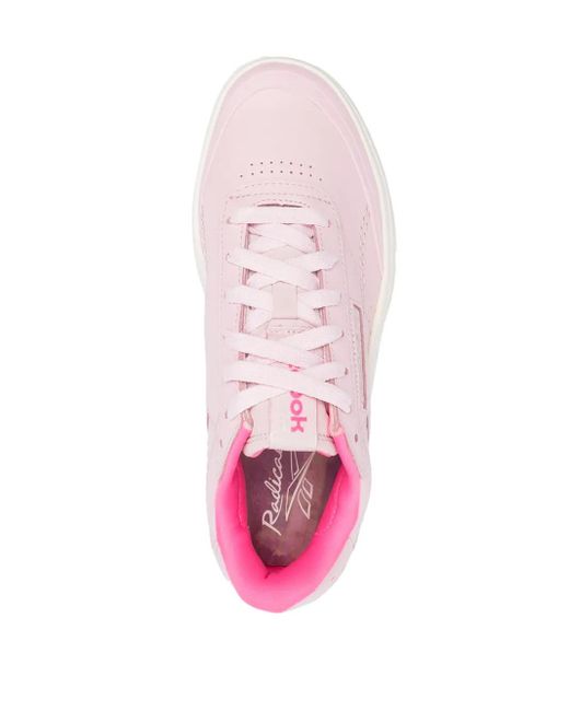 Reebok Pink Club C Double Geo Low-Top Sneakers