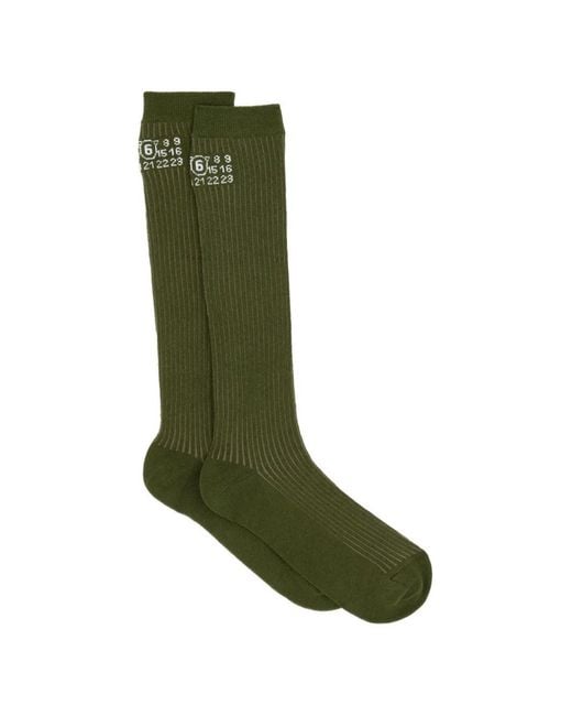 MM6 by Maison Margiela Green Logo-Detail Socks