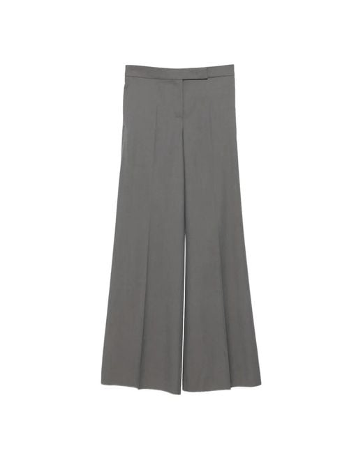 Max Mara Gray Wool Gabardine Trousers