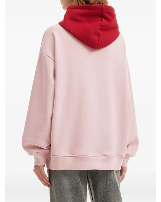 Mini Cream Pink Printed Drawstring Hoodie
