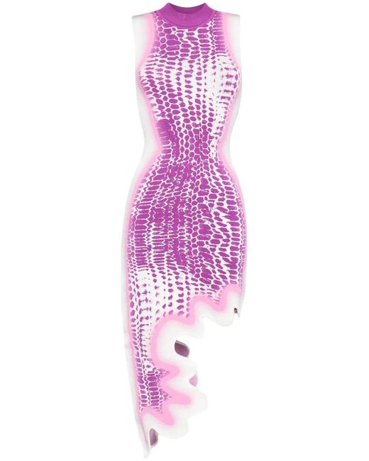 Ph5 Pink Brooklyn Wavy Asymmetric Dress