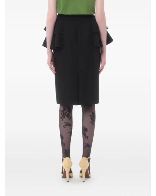 Valentino Garavani Black Crepe Couture Midi Skirt