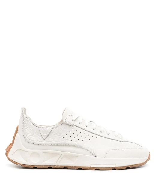 Clarks White Craft Speed Leather Sneakers for men