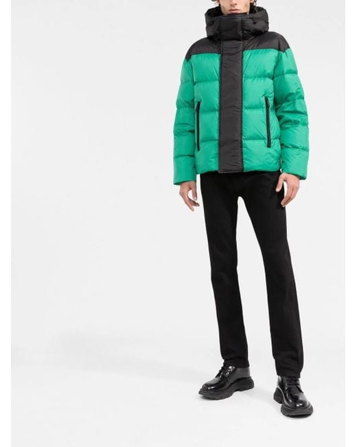 DSquared² Green Zip-Pockets Hooded Padded Jacket for men