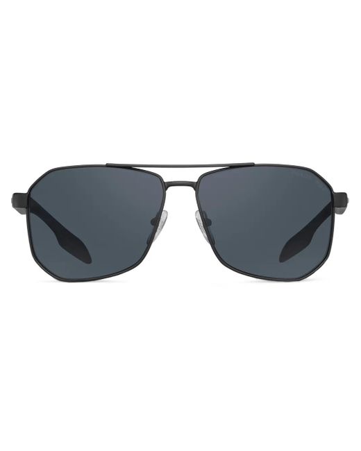 Prada Blue Linea Rossa Pilot-Frame Sunglasses for men
