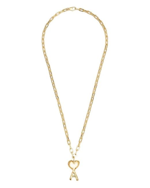 AMI Metallic Ami De Coeur Hammered Necklace