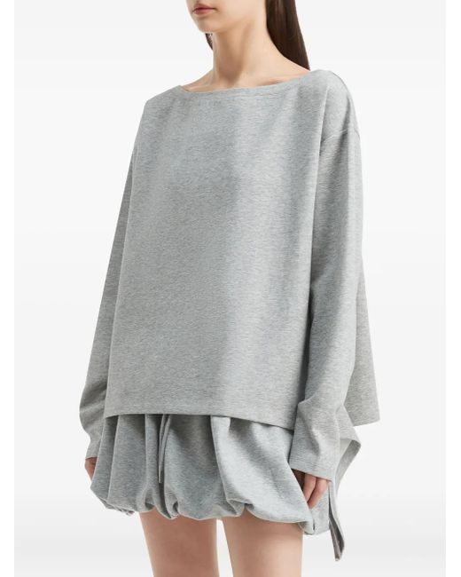 B+ AB Gray Boat-Neck Balloon-Hem Set