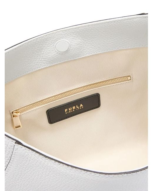 Furla Gray M Lara Leather Shoulder Bag