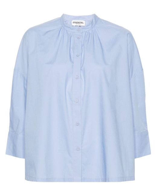 Essentiel Antwerp Blue February Hemd mit tiefen Schultern