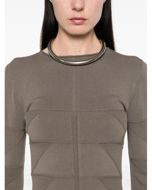 Rick Owens Brown Oberteil Mit Langen Ärmeln