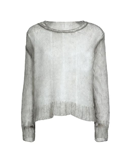 Ann Demeulemeester Gray Openwork Sweater for men