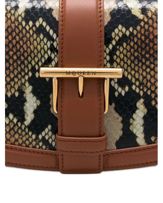 Alexander McQueen Brown Mini T-Bar Leather Cross Body Bag