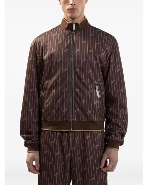 Gcds Brown Pinstriped Track Jacket for men