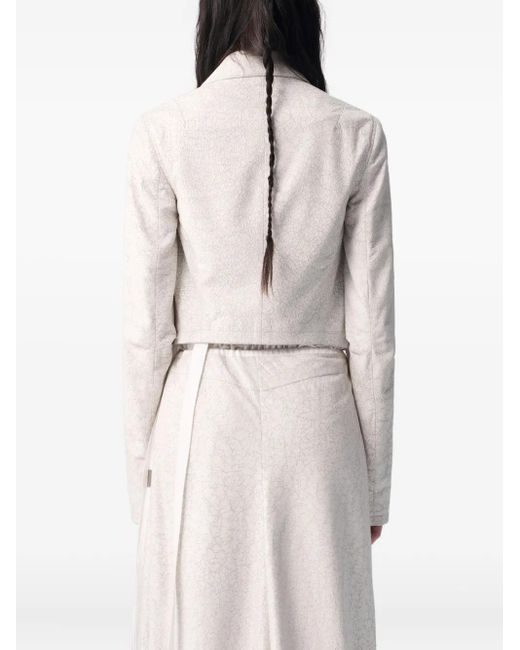 Ann Demeulemeester Phae Cropped Cropped Jacket White