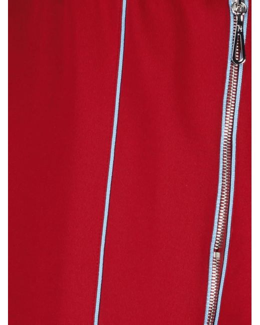 Rabanne Red Elasticated Side-Zip Track Pants