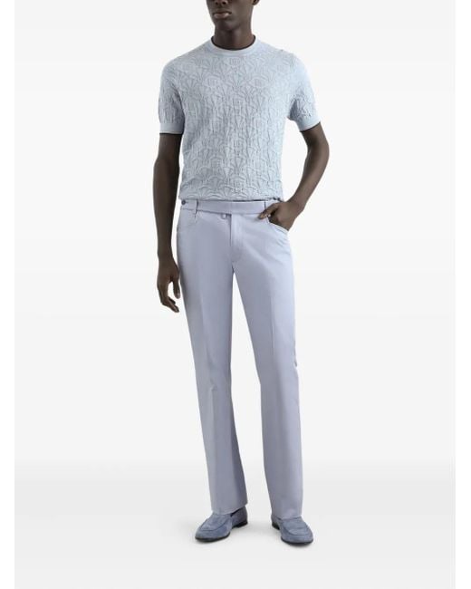 Dolce & Gabbana Blue Pressed-Crease Trousers for men